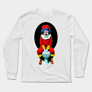 Clean clown sitting on the toilet Long Sleeve T-Shirt